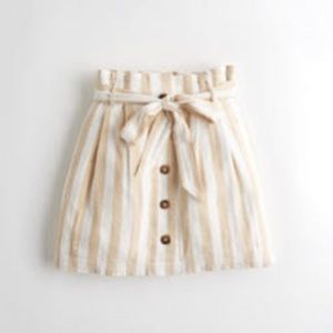 Hollister Paper Bag High Rise Striped Skirt